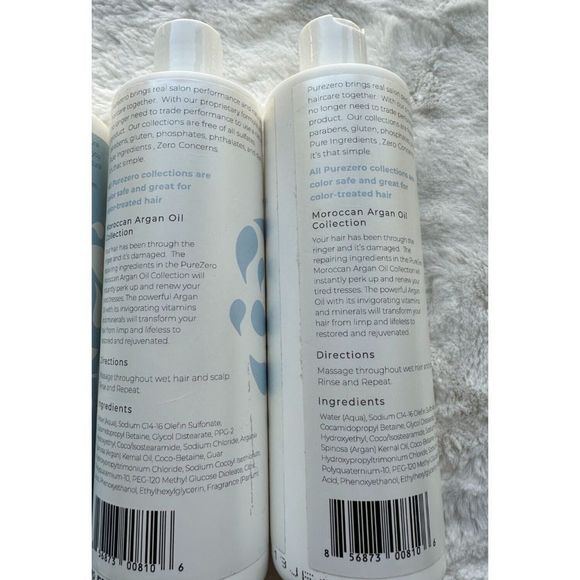 4X Purezero Moroccan Argan Oil Repairing Shampoo & Conditioner 12 Fl oz each - Picture 6 of 6